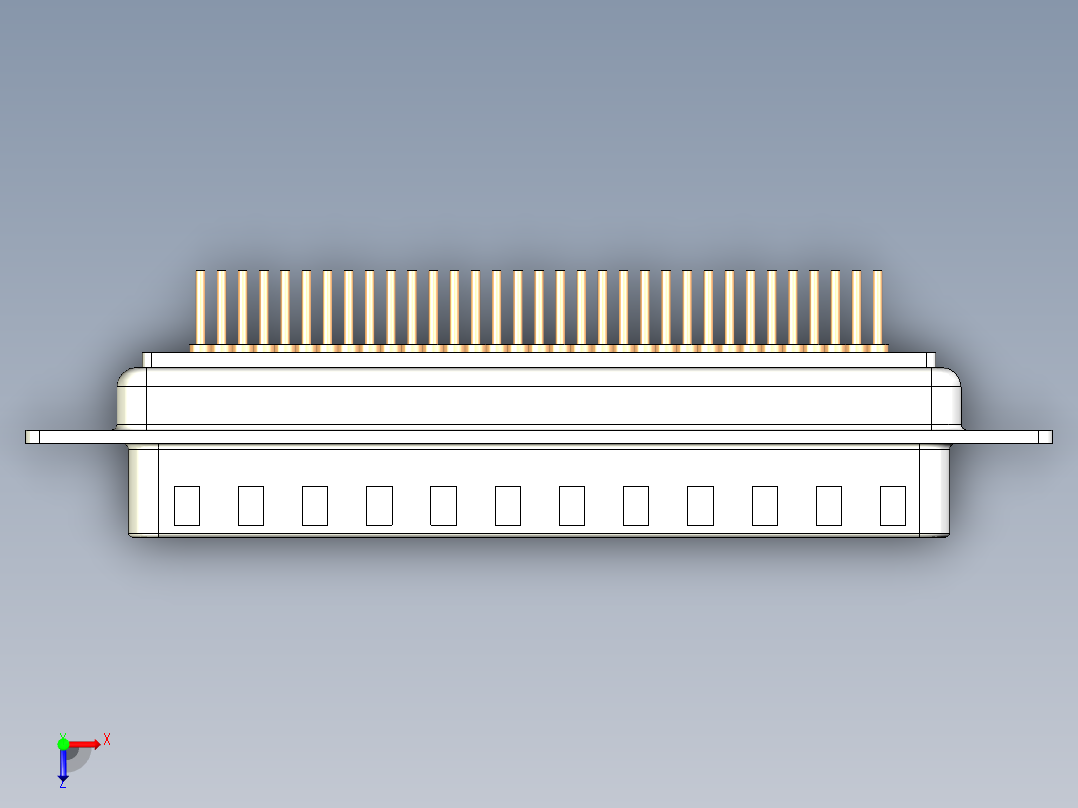 50针D子连接器俯视图