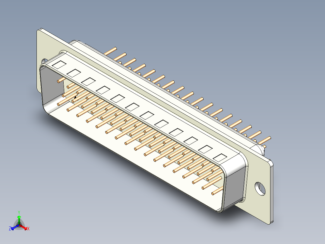 50针D子连接器正等轴测图
