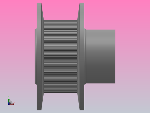 小凸缘型梯形齿同步带轮MXL型_SMXLDC-26-025-dc6-A前视缩略图
