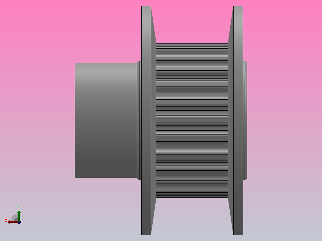 小凸缘型梯形齿同步带轮MXL型_SMXLDC-26-025-dc6-A后视图