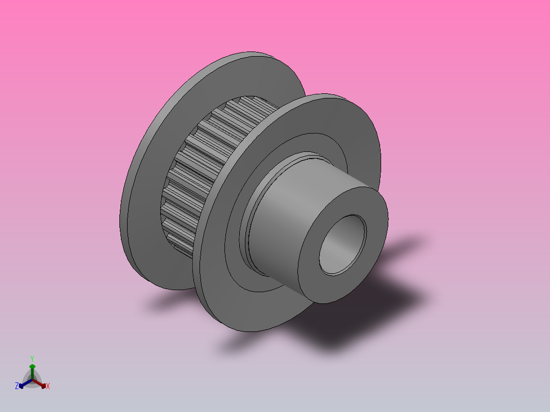 小凸缘型梯形齿同步带轮MXL型_SMXLDC-26-025-dc6-A正等轴测图