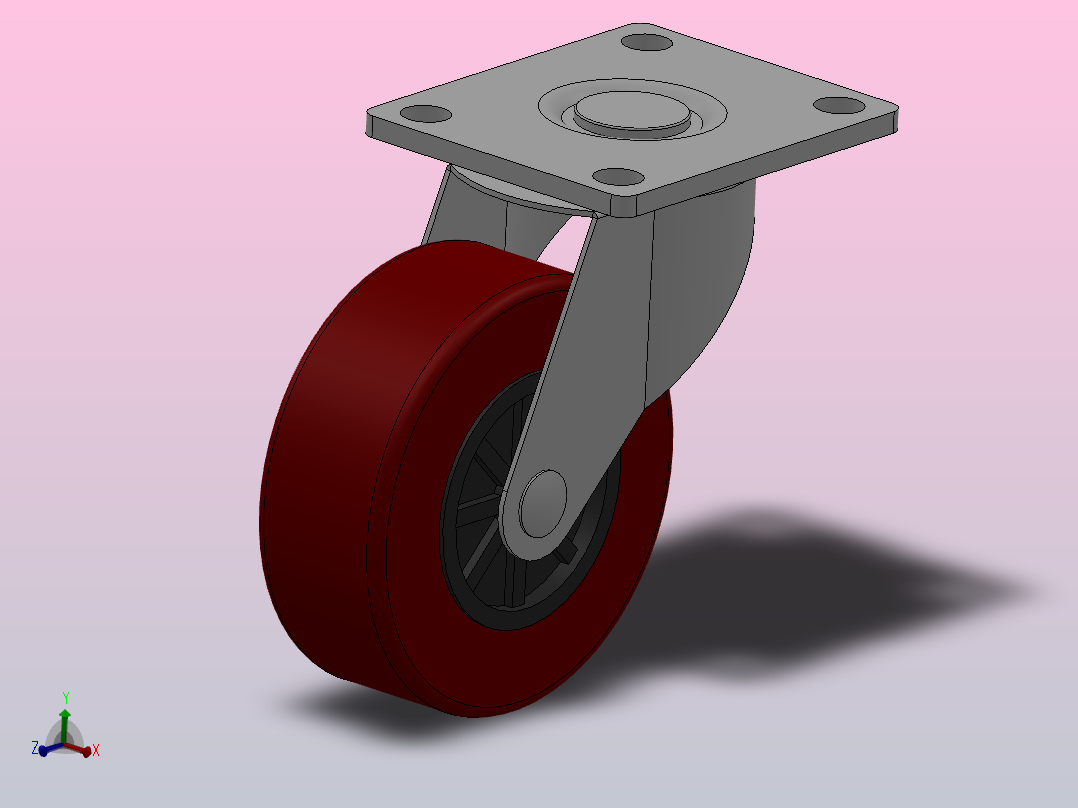 Z07-01-040-405C轻型轮[Z07-01-075-405C]脚轮主视图