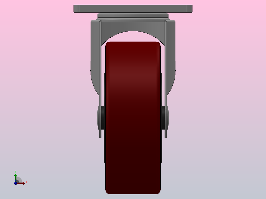 Z07-01-040-405C轻型轮[Z07-01-075-405C]脚轮前视图