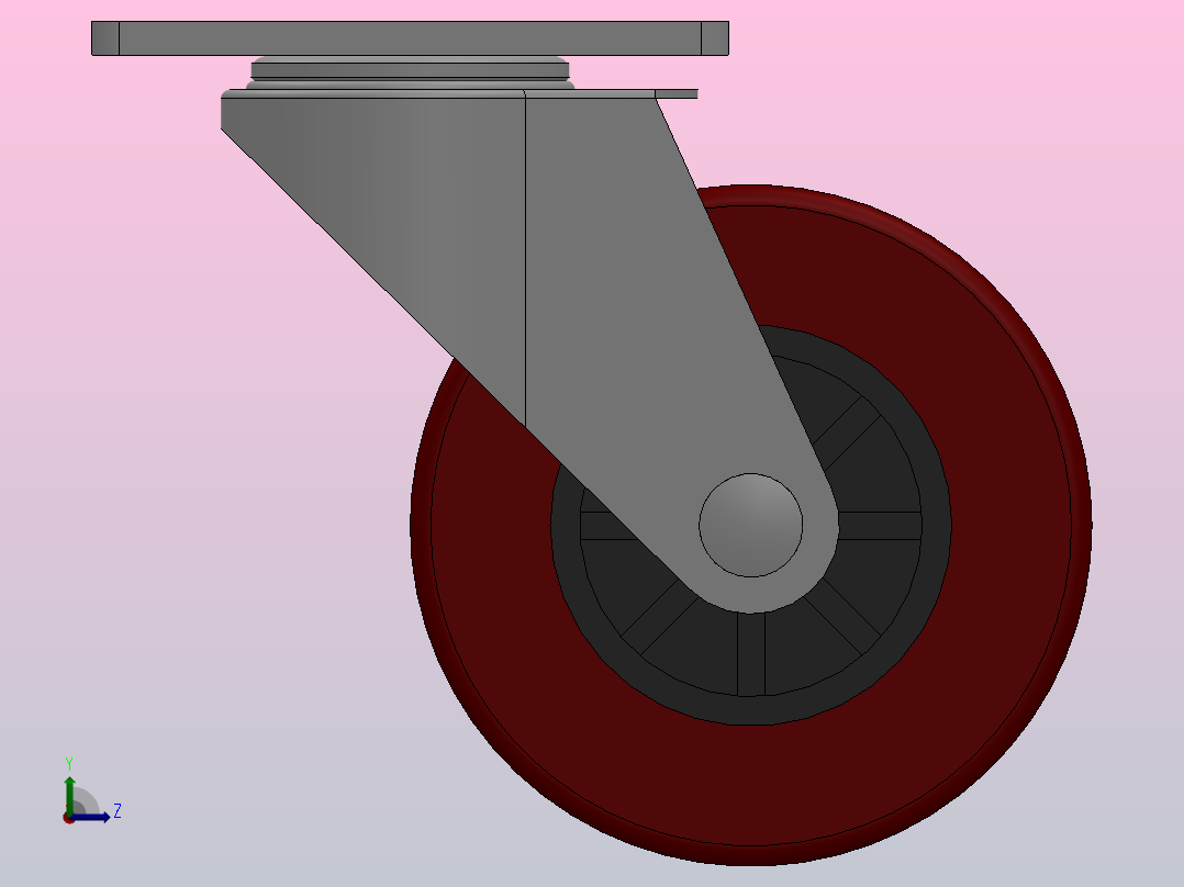 Z07-01-040-405C轻型轮[Z07-01-075-405C]脚轮左视图
