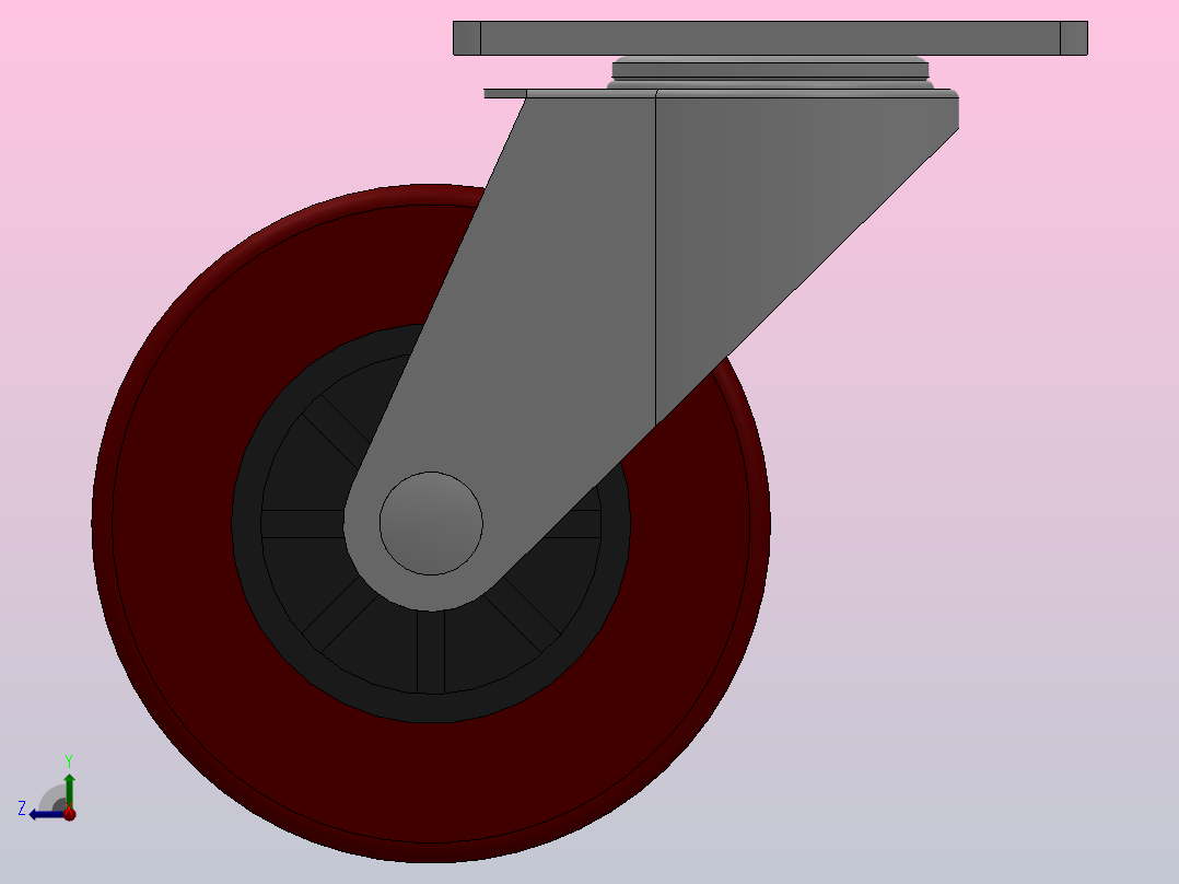 Z07-01-040-405C轻型轮[Z07-01-075-405C]脚轮右视图