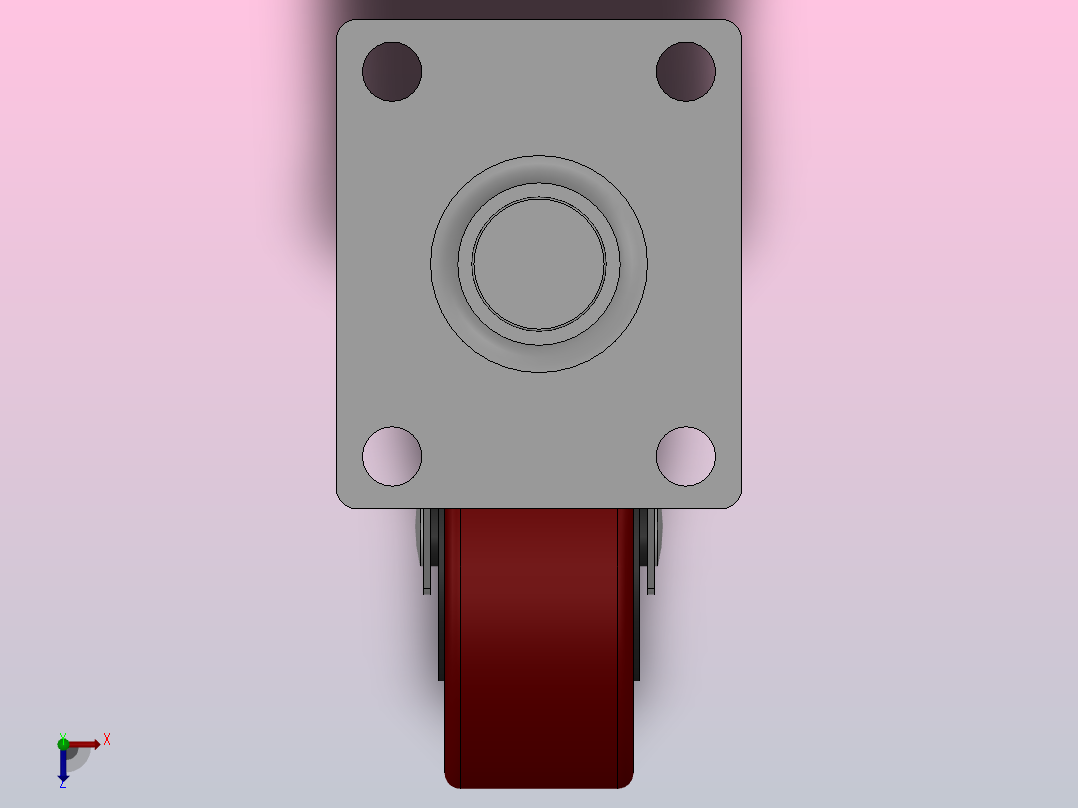 Z07-01-040-405C轻型轮[Z07-01-075-405C]脚轮俯视图