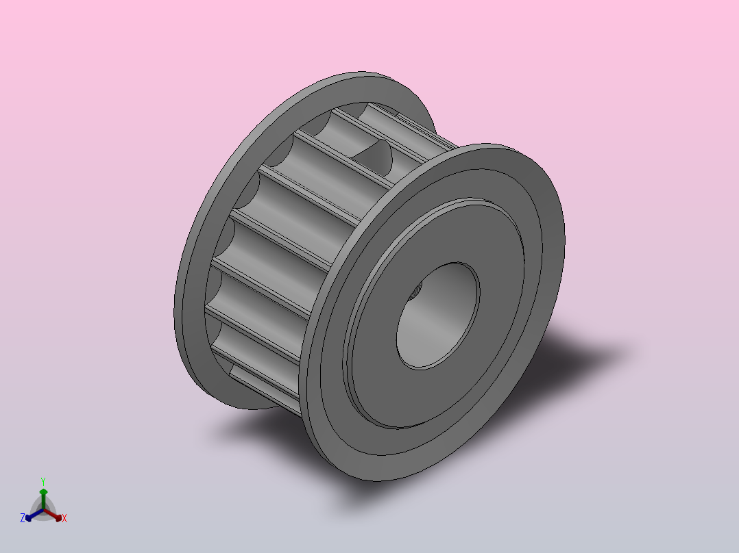 带顶丝圆孔标准型圆弧形齿同步带轮5GT型_S5GTHT-18-12-dt10-A正等轴测图