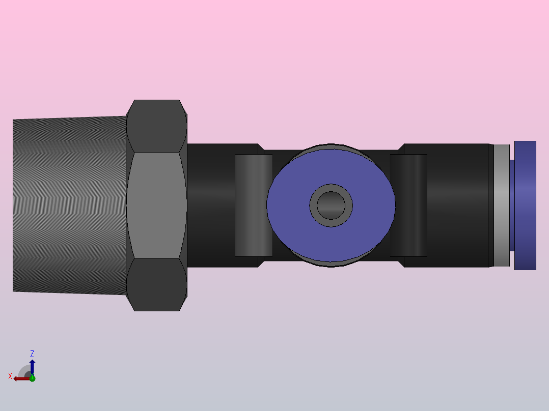 PD螺纹侧三通[PD04-03]右视图