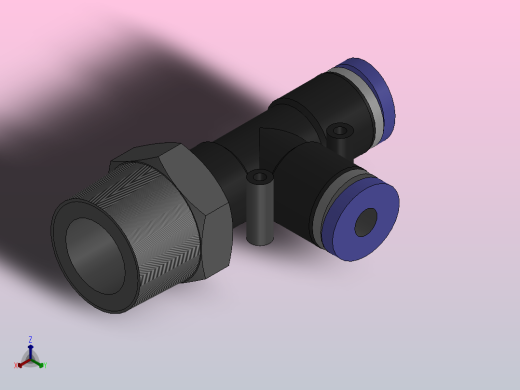 PD螺纹侧三通[PD04-03]正等轴测缩略图