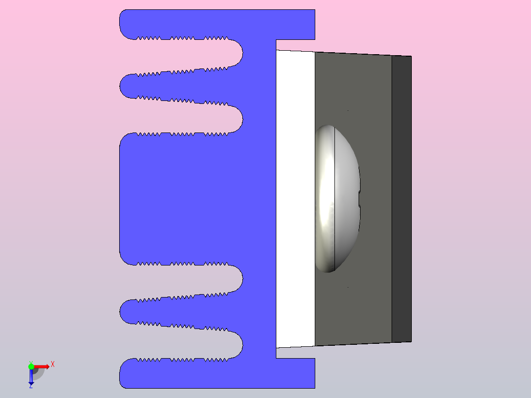 LM7918蓝色散热器25 x 12 6 x 6 5 mm孔18 3mm螺丝固定.stp俯视图