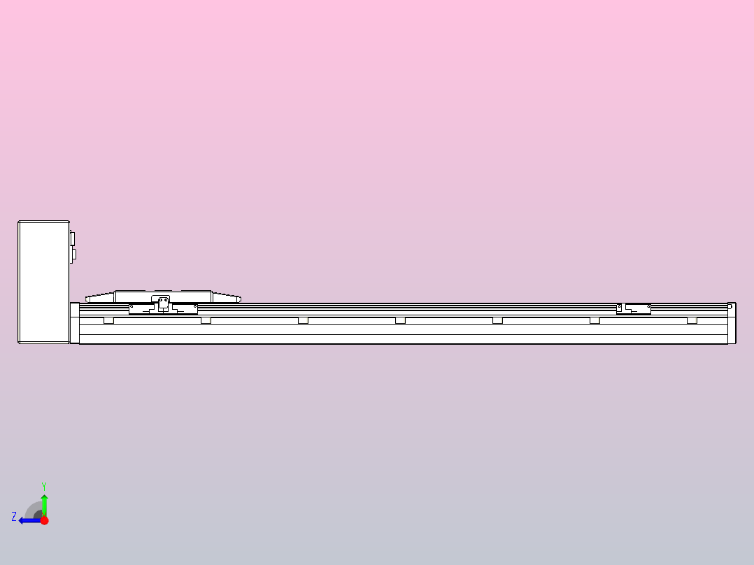 机器人皮带驱动直线轴TPA-GCB-150-P80-L700-RU-M75-N3右视图