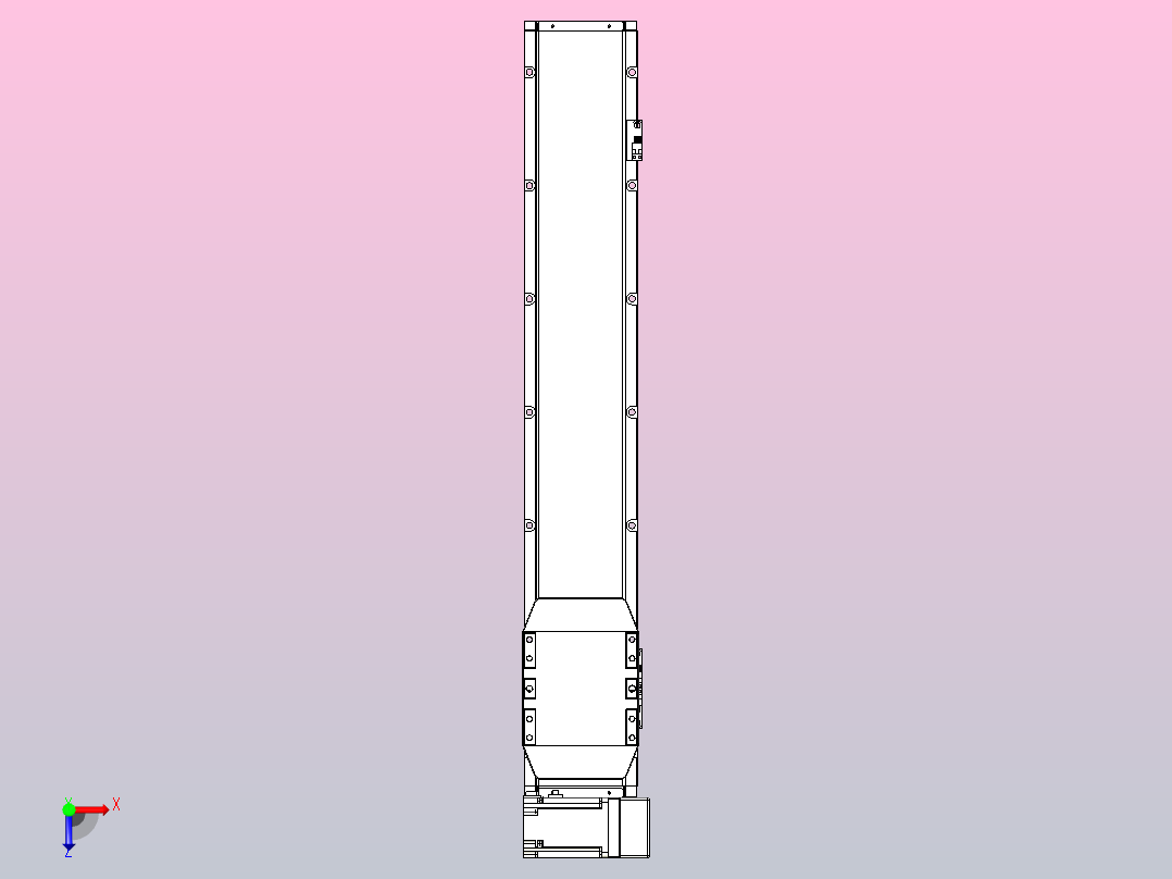 机器人皮带驱动直线轴TPA-GCB-150-P80-L700-RU-M75-N3俯视图