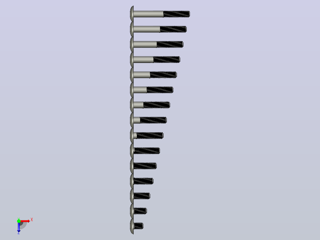 螺钉头直径增加俯视图