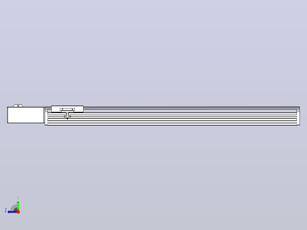 皮带直线轴半封闭可选导轨TPA-HNB-140D-120-L800-MR-C-P40-N3右视图