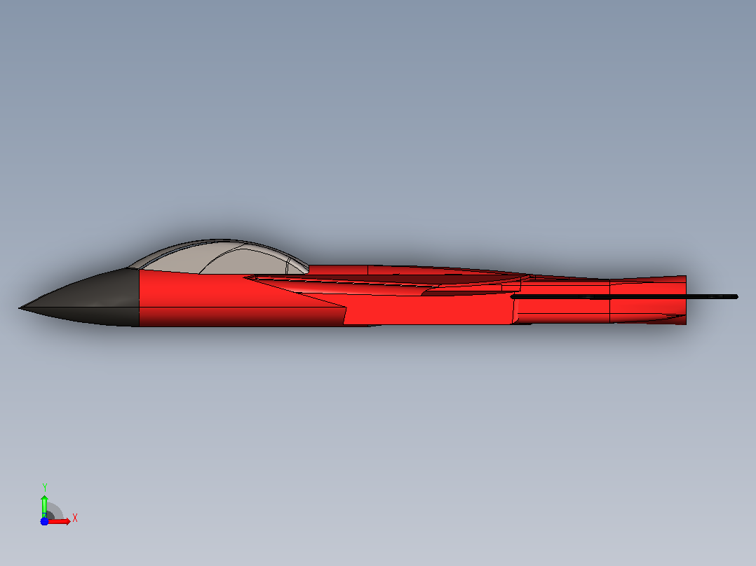 military jet plane喷气式飞机简易模型前视图