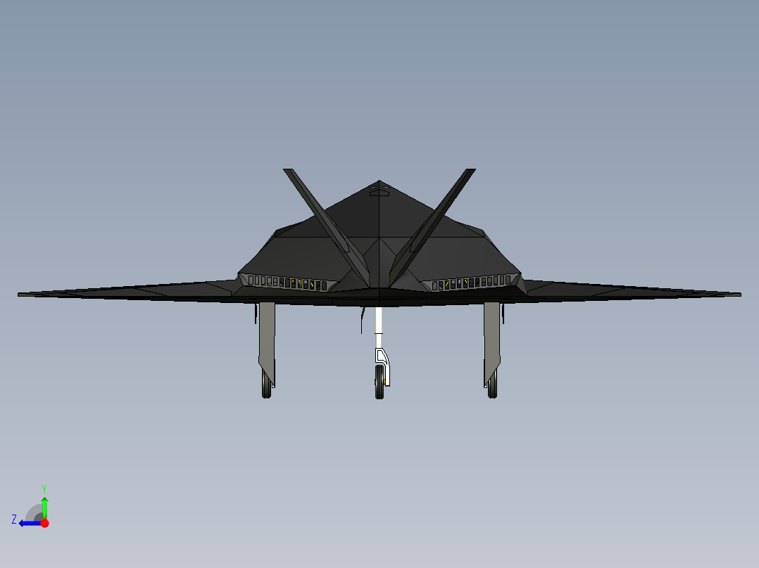 5-隐身战机f117片体-stp ug右视图