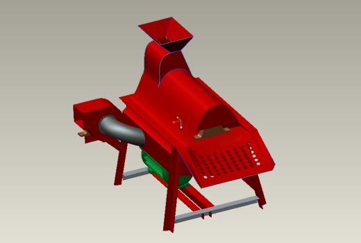 小型玉米脱粒机3D模型缩略图