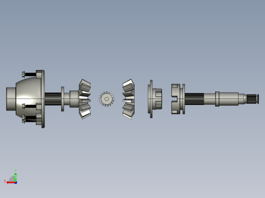 差速齿轮简易模型爆炸图3D图纸 Solidworks设计 附STEP后视缩略图