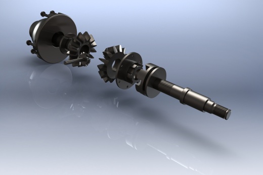 差速齿轮简易模型爆炸图3D图纸 Solidworks设计 附STEP缩略图