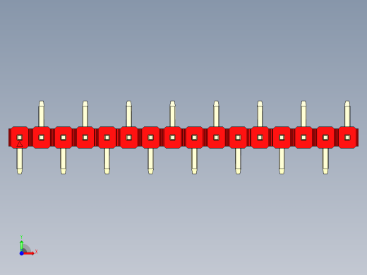 彩色公排针 100mil 2.54mm 系列-DS1022_red_16p_100mil_Type_SMT_R2_rev1.0前视缩略图
