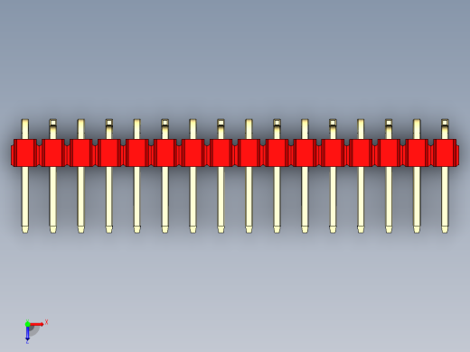 彩色公排针 100mil 2.54mm 系列-DS1022_red_16p_100mil_Type_SMT_R2_rev1.0俯视缩略图