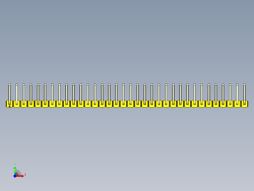 彩色公排针 100mil 2.54mm 系列-DS1022_yellow_34p_100mil_TypeU_rev1.0前视缩略图