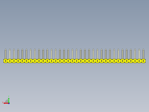 彩色公排针 100mil 2.54mm 系列-DS1022_yellow_34p_100mil_TypeU_rev1.0后视缩略图