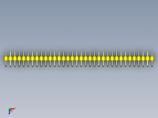 彩色公排针 100mil 2.54mm 系列-DS1022_yellow_34p_100mil_TypeU_rev1.0俯视缩略图