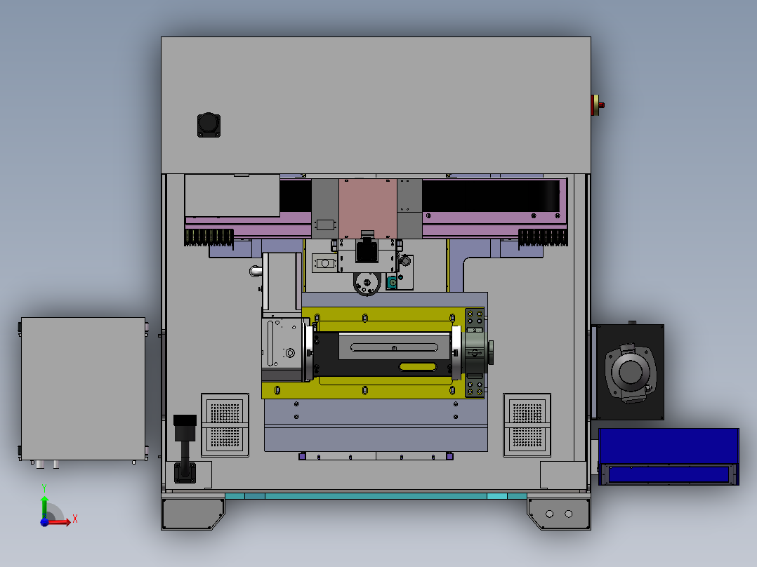 半罩雕铣机前视图
