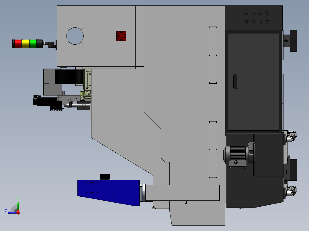 半罩雕铣机右视图