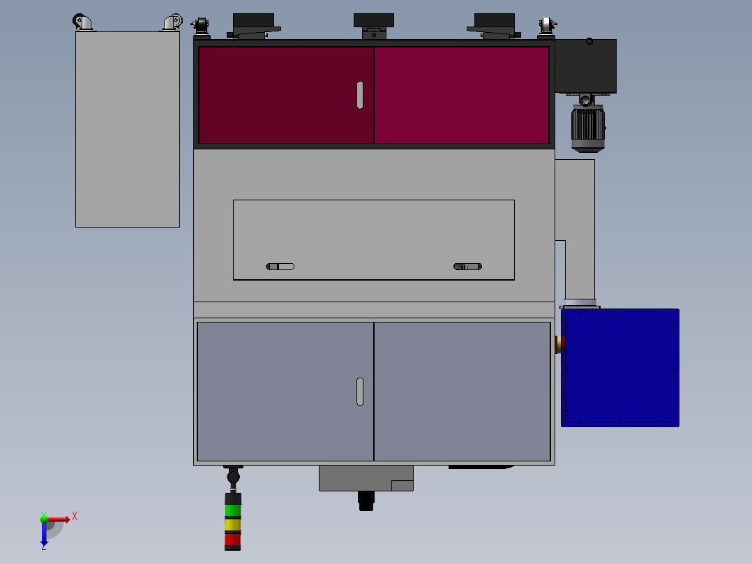 半罩雕铣机俯视图