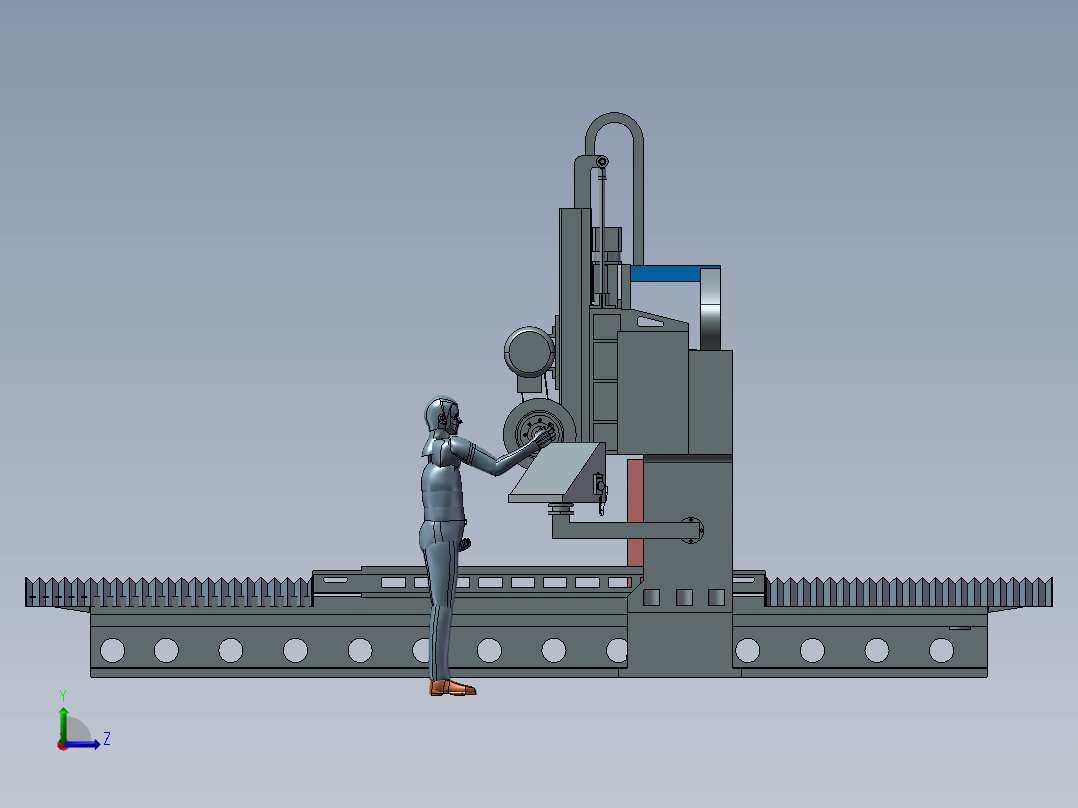 龙门磨床左视图