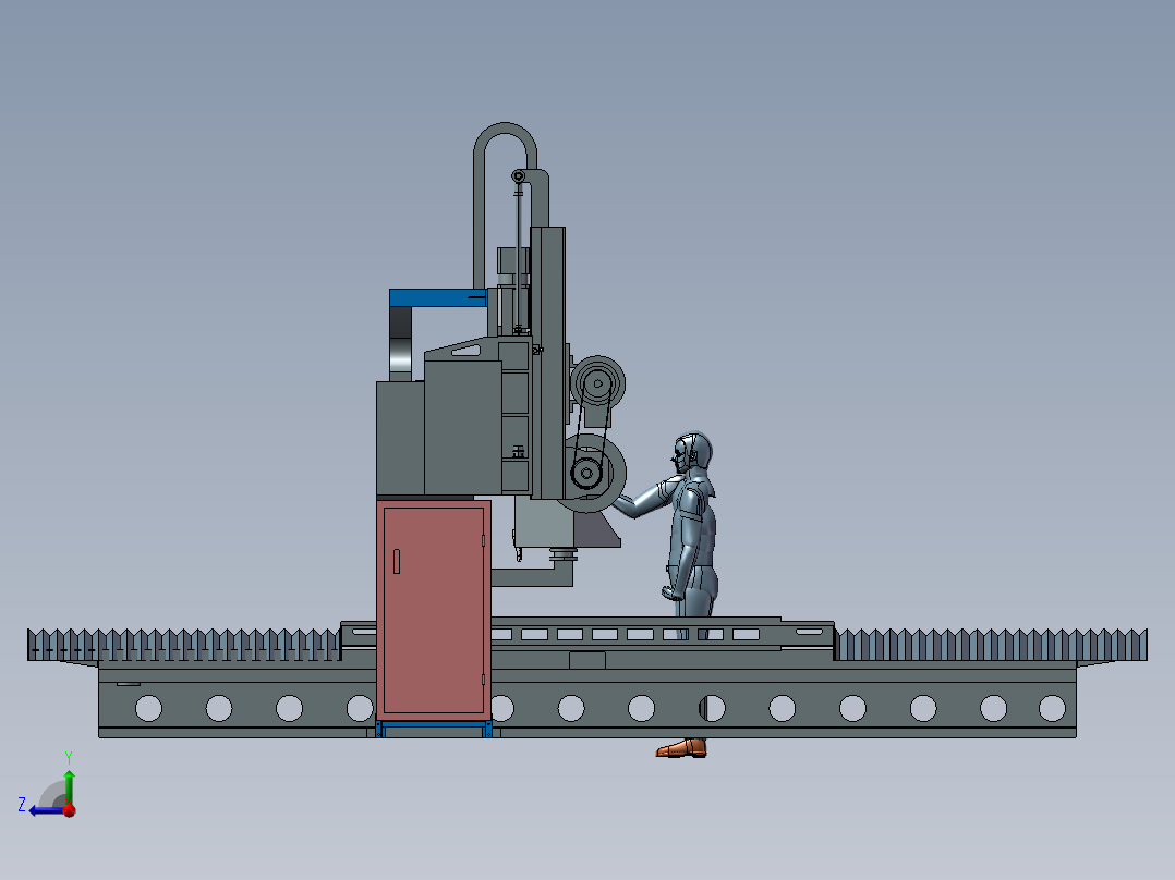 龙门磨床右视图