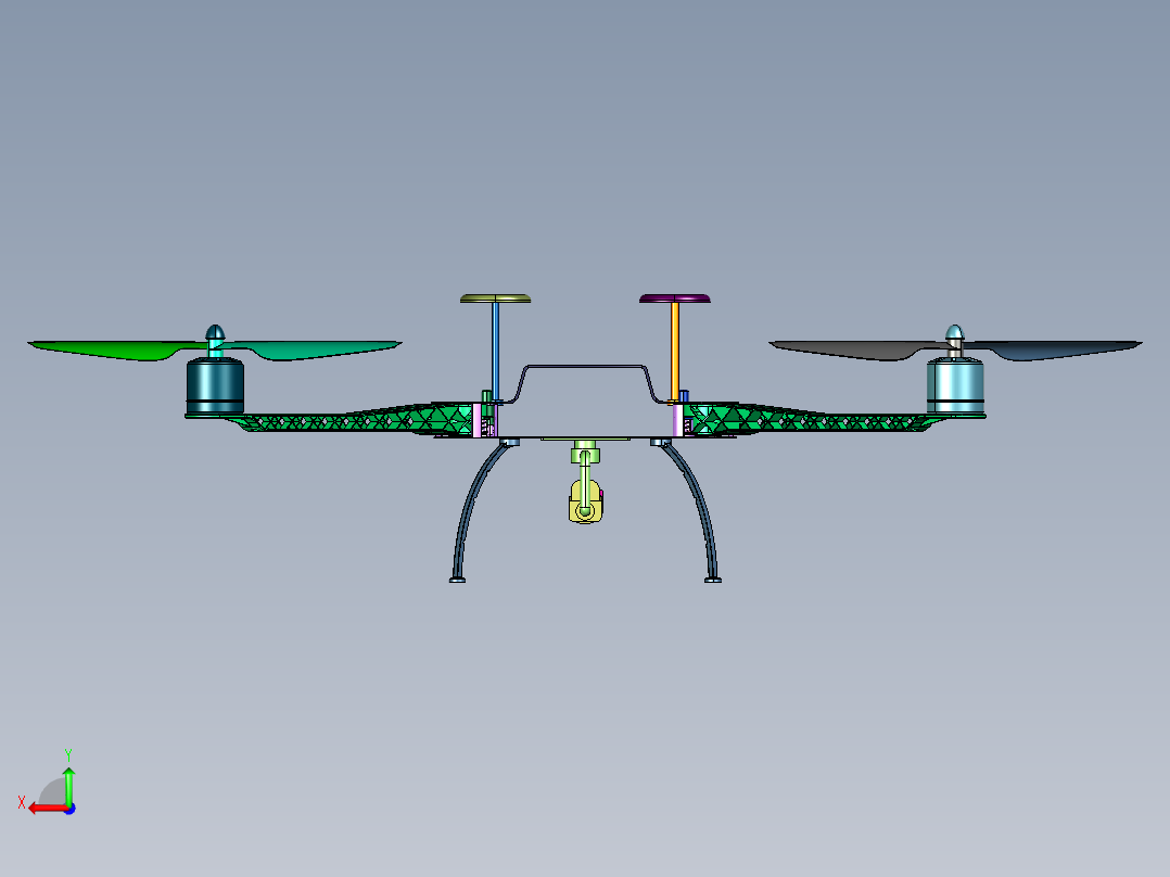 碳纤维折叠便携式跟拍无人机后视图