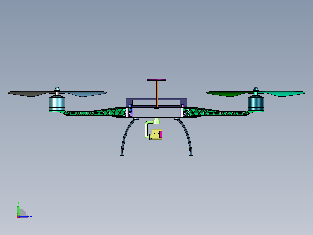 碳纤维折叠便携式跟拍无人机左视图