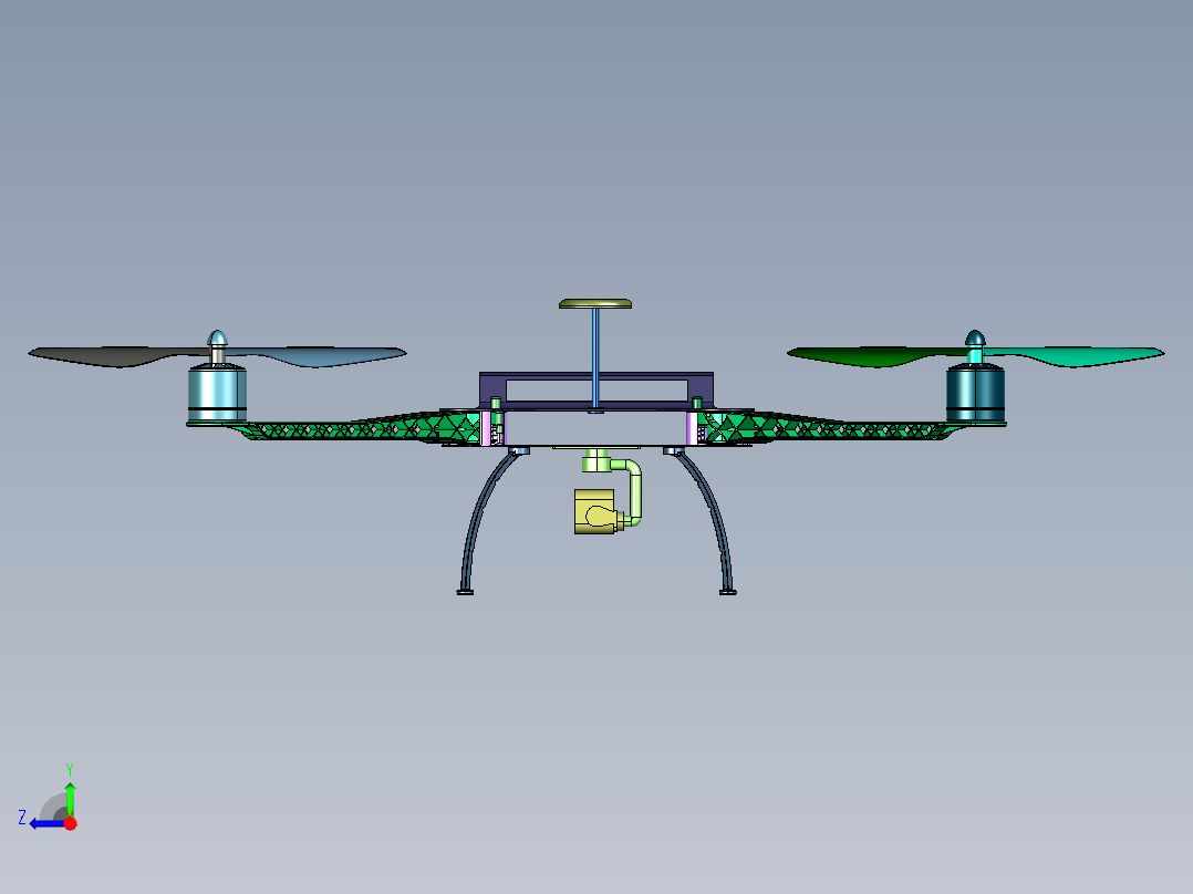 碳纤维折叠便携式跟拍无人机右视图