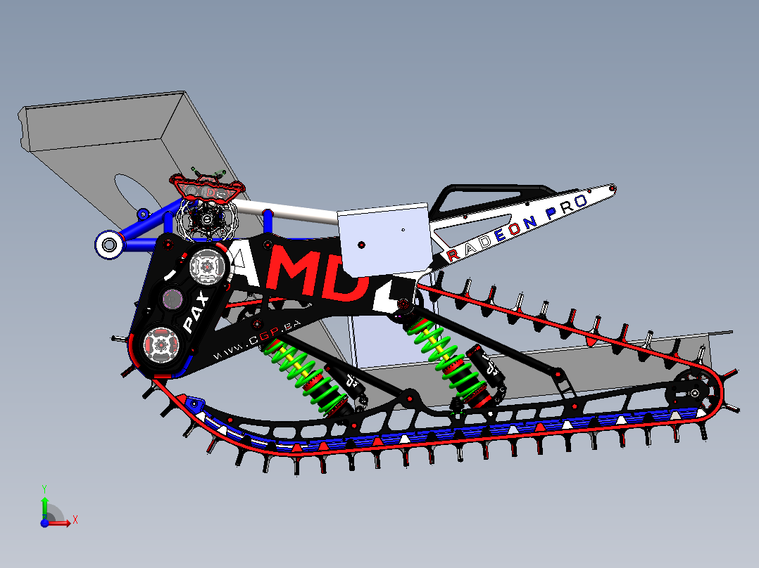 雪地履带底盘前视图