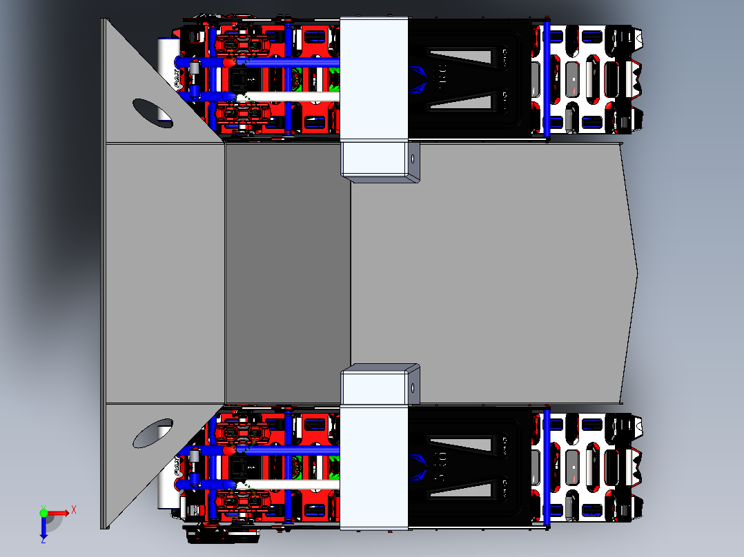 雪地履带底盘俯视图