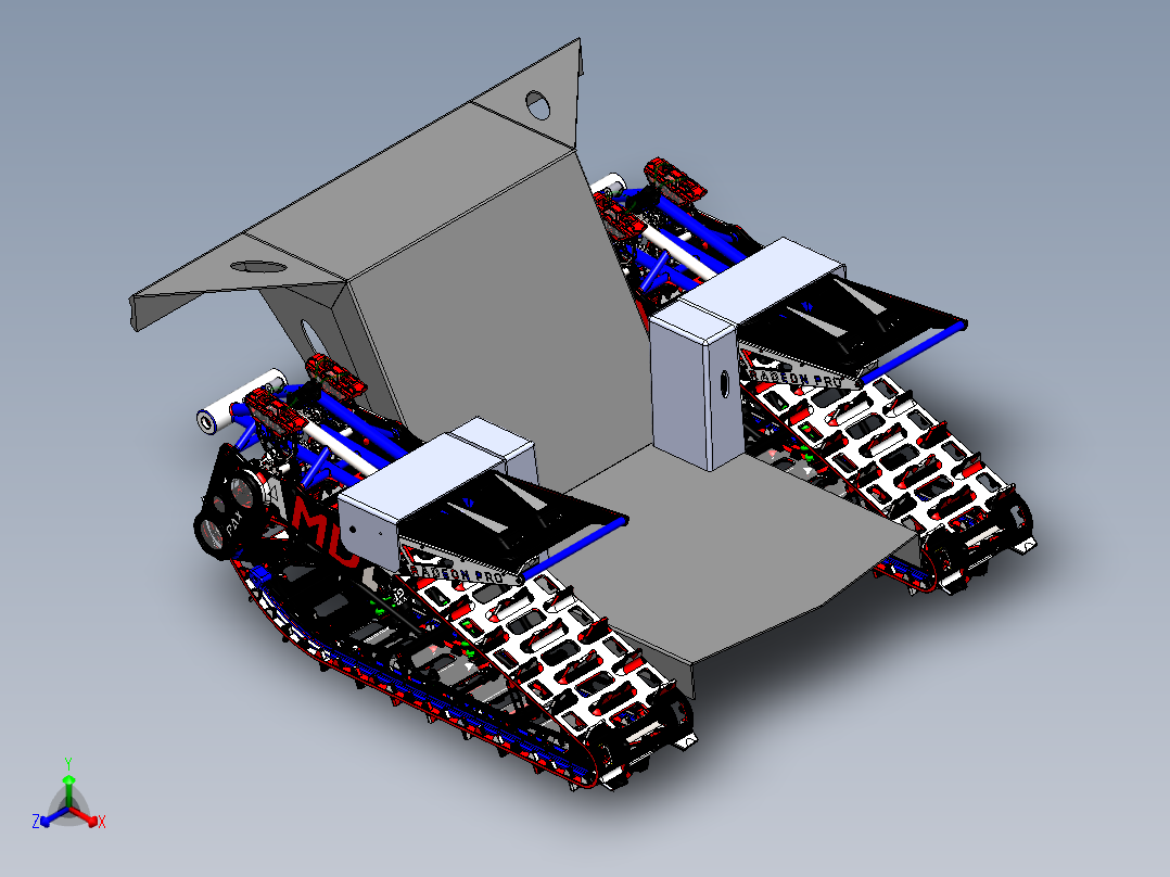 雪地履带底盘正等轴测图