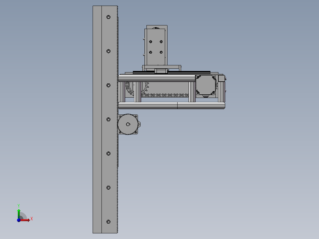 齿条链条移动机前视图