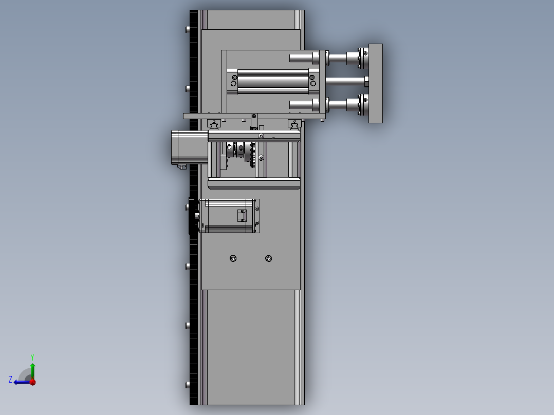 齿条链条移动机右视图