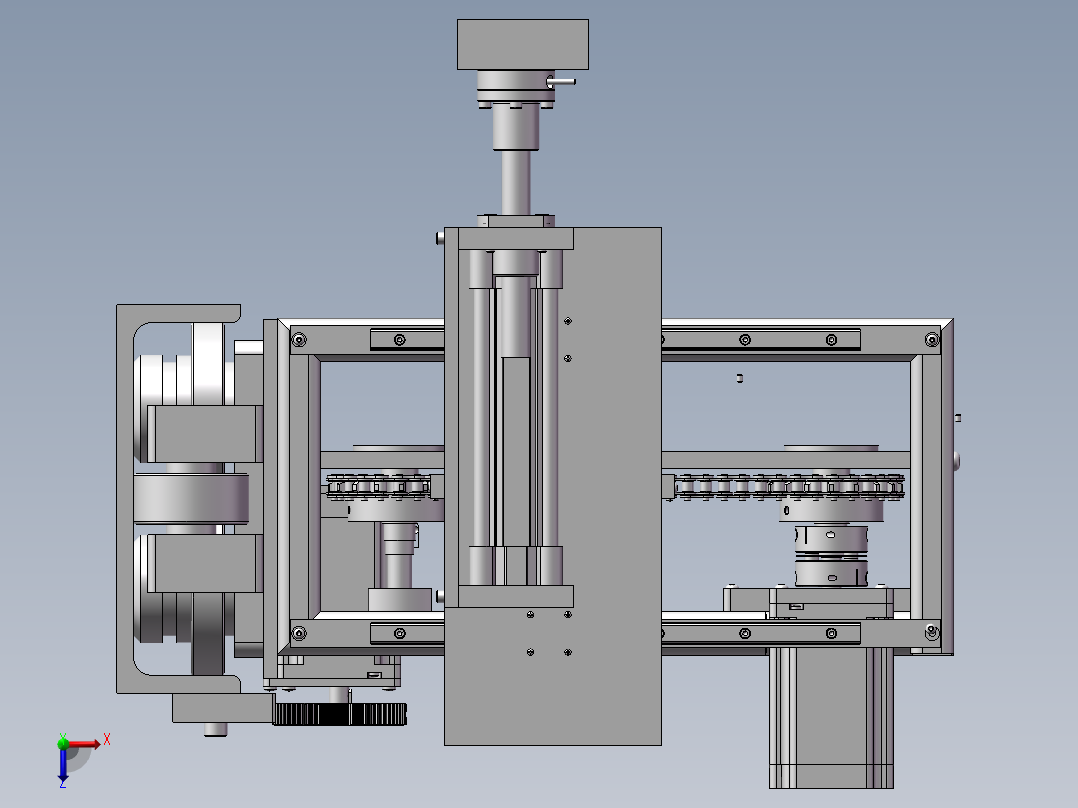 齿条链条移动机俯视图