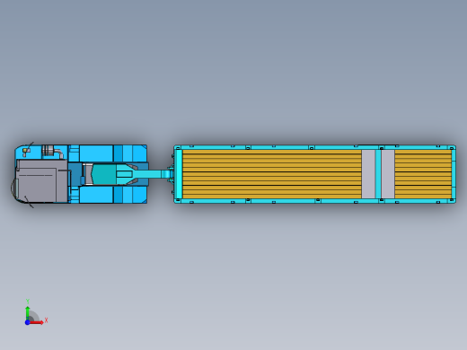 装有鹅颈的滚装码头卡车前视缩略图