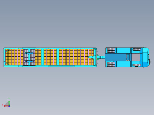 装有鹅颈的滚装码头卡车后视缩略图