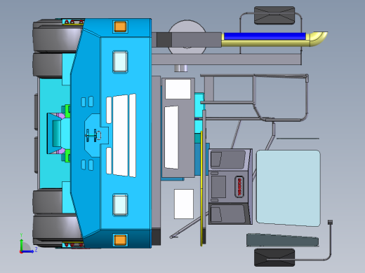 装有鹅颈的滚装码头卡车左视缩略图