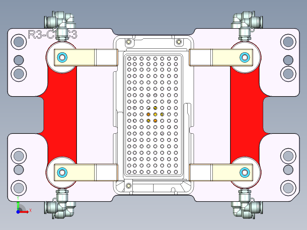 R3-笔记本CNC工装夹具三维模型CNC3-1208前视图
