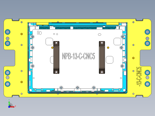 笔记本外壳铣墙高CNCN治具四轴模型前视缩略图
