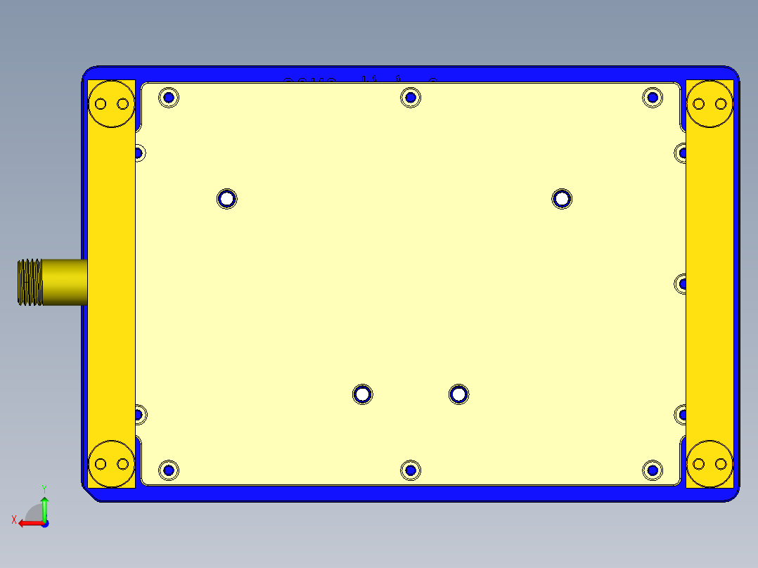 小号电脑外壳铣内腔治具模型后视图