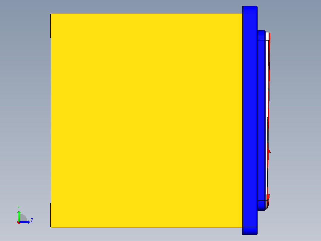小号电脑外壳铣内腔治具模型左视图