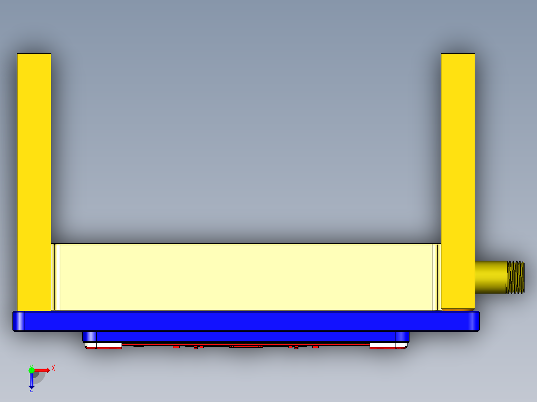 小号电脑外壳铣内腔治具模型俯视图